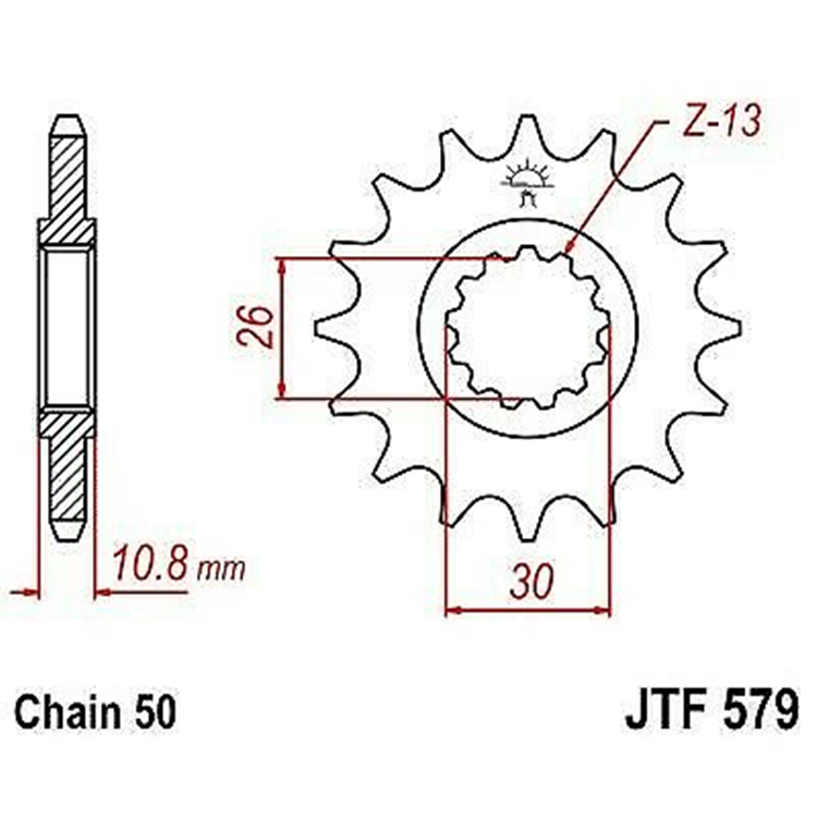 PION JT 579 de acero con 17 dientes CON GOMA